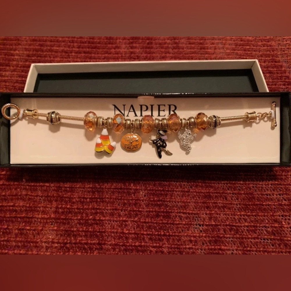 Gold Halloween Bracelet with Halloween Charms